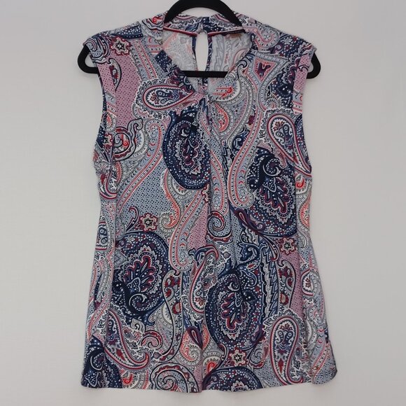 Women's Tommy Hilfiger Paisley Sleeveless Blouse /Tank Size Large - Picture 1 of 10